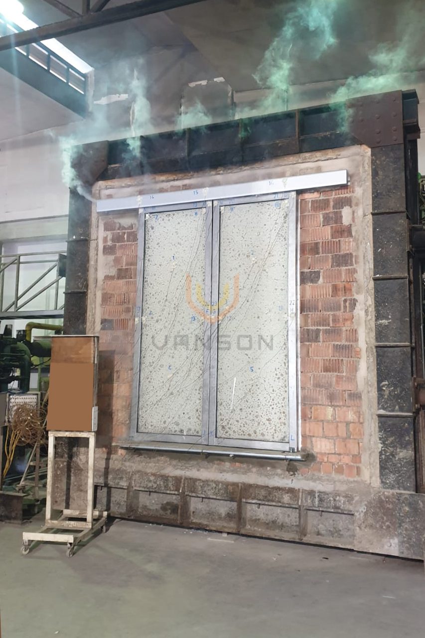 Fire rated door after fire test