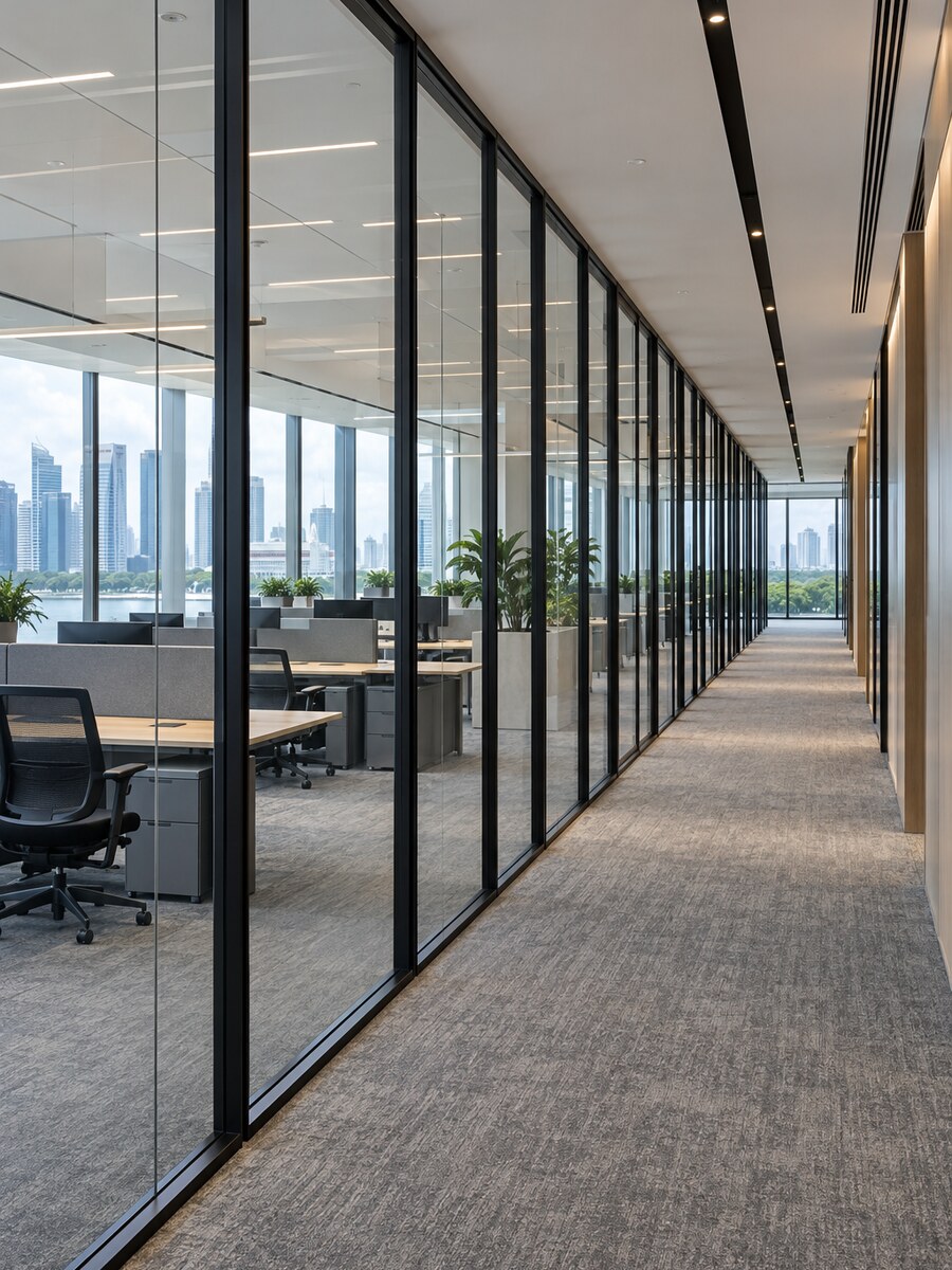 Fire Rated Framed Fixed Glass Partition System
