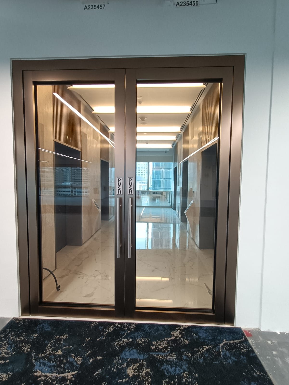 Fire rated swing glass door installation