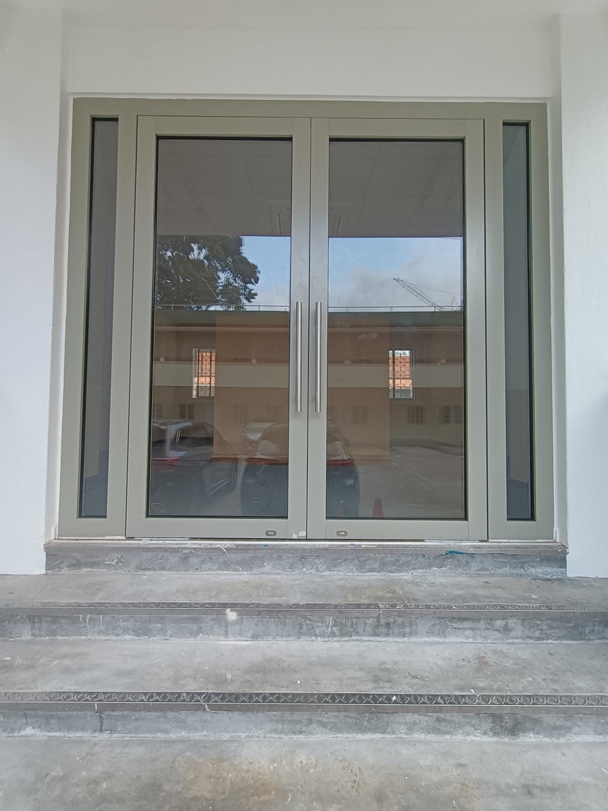 Fire rated swing glass door installation