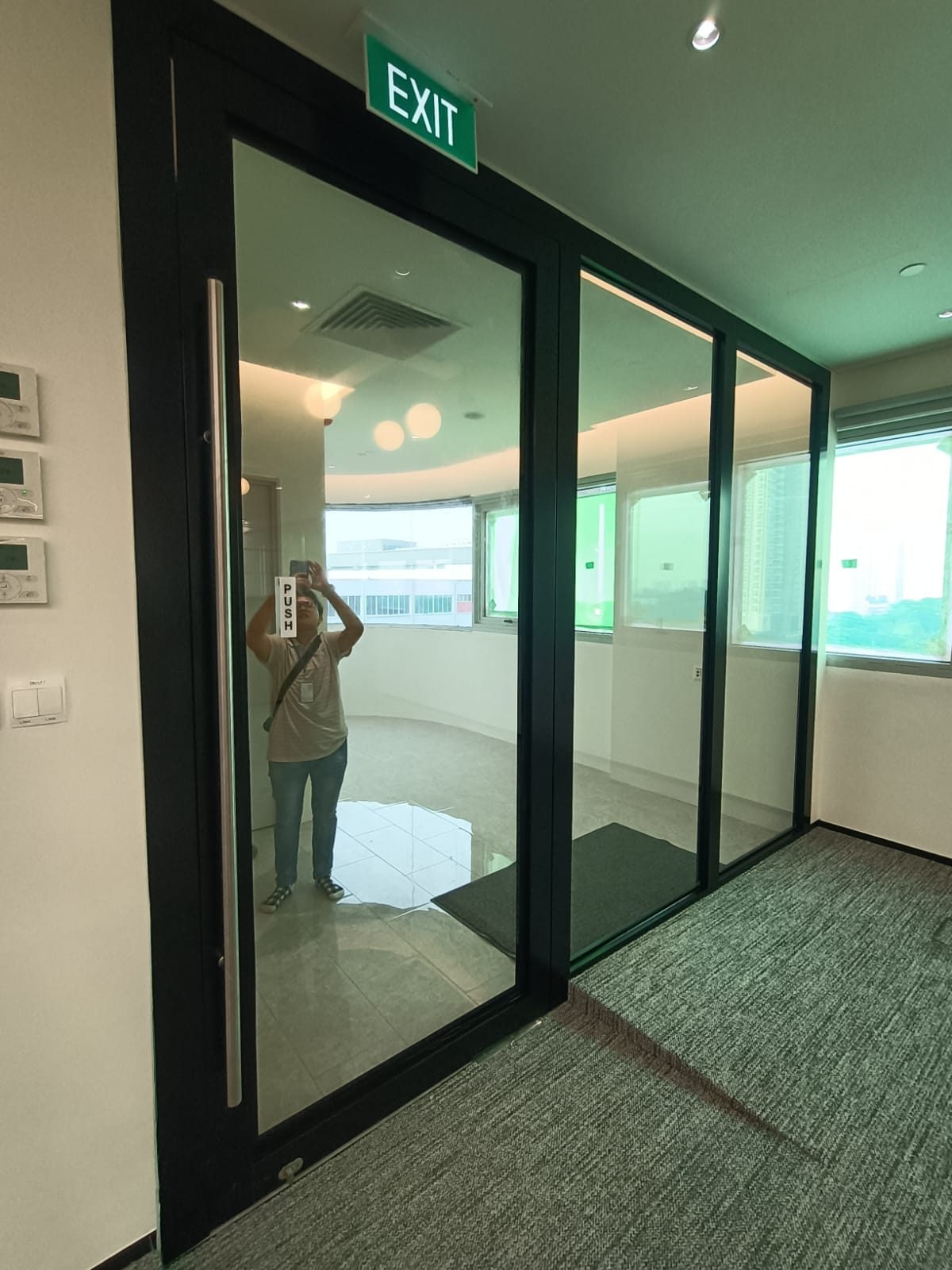 Fire rated swing glass door installation