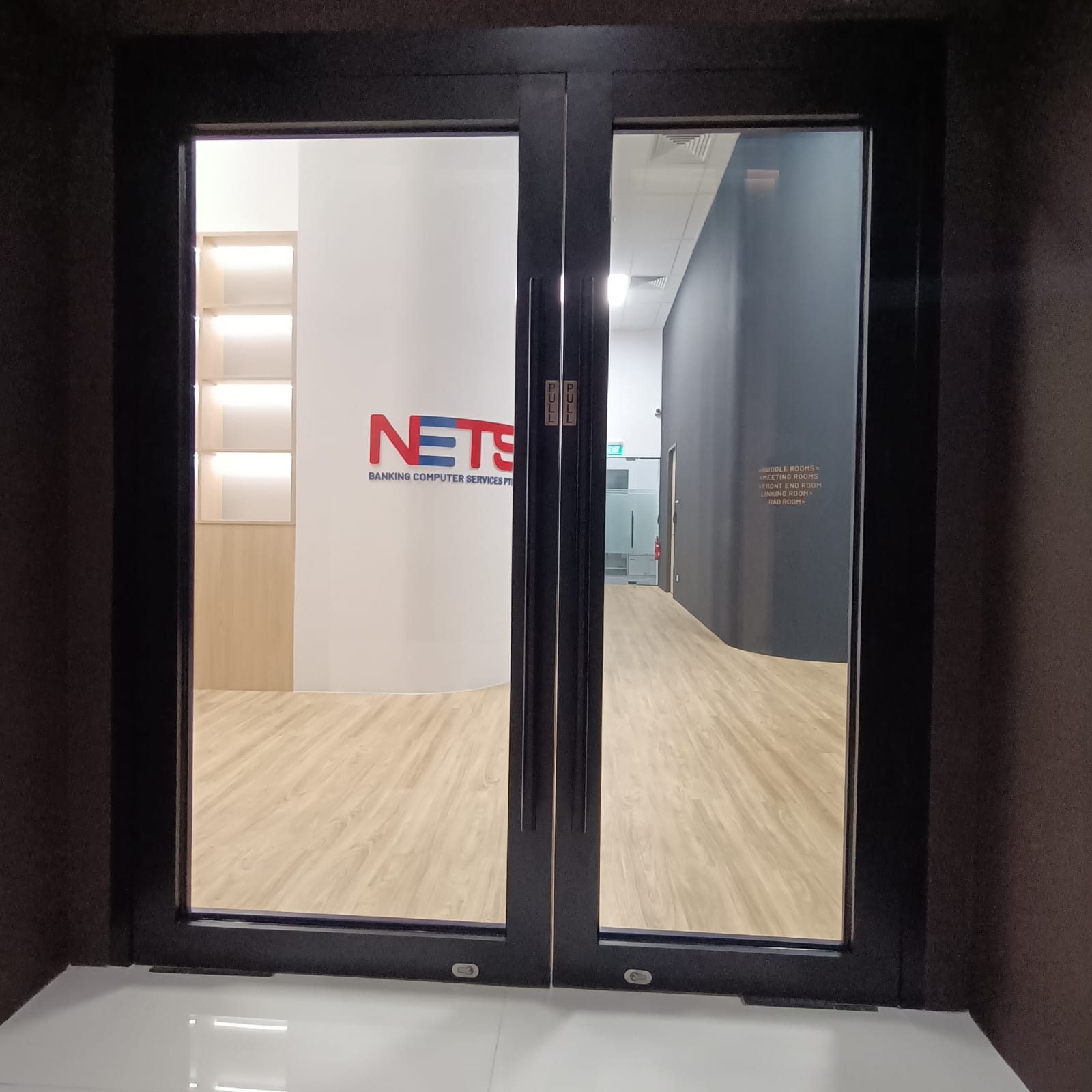 Fire rated swing glass door installation